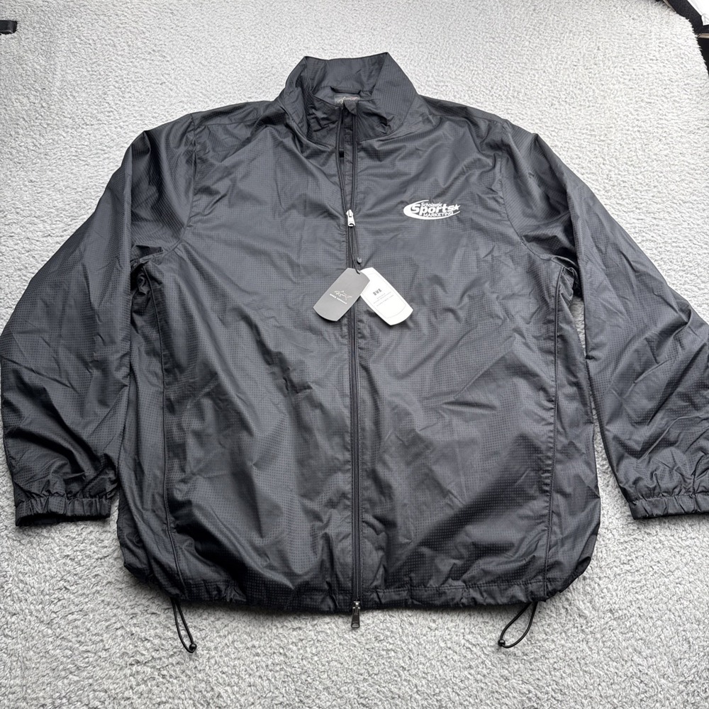 Greg Norman Golf Jacket Mens XL Black L/S Mock Neck Performance Windbreaker Logo